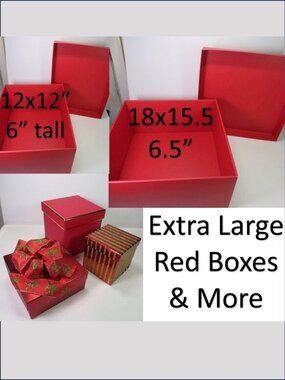Vintage Red Envelope Extra Large Gift Boxes & Premium Holiday Bundle (5pc Set)